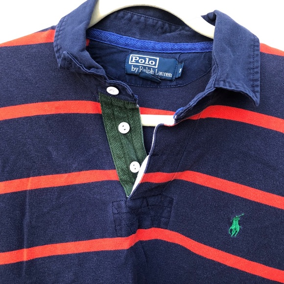 Polo by Ralph Lauren Navy & Red Striped Shirt size XL - Picture 3 of 10